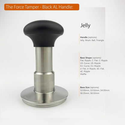 The Force Tamper Automatic Impact Coffee Tamper Adjustable Const Pressure and Autoleveling Duo-Distribute Set New (Jelly, 54.00mm)