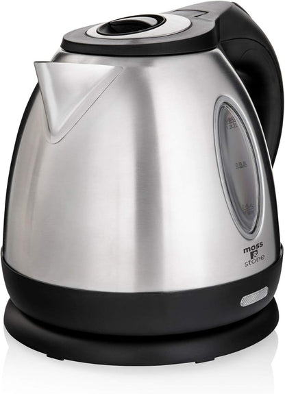 Moss & Stone 1.2L Stainless Steel Small Electric Kettle, Cordless 1500w Fast Boiling Pot, Portable Hot Water Electric Tea Kettle With Boil Dry Protection & Auto Shut-Off