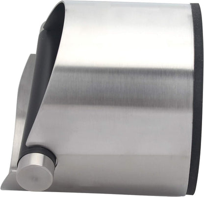 Espresso Knock Box, Stainless Steel Coffee Grounds Knock Box, With Removable Knock Bar and Non-Slip Rubber Base (Silver)
