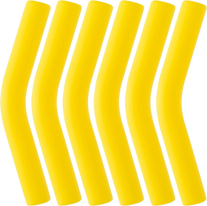 6Pcs Metal Straw Silicone Tips 5/16 IN Wide(8mm Outer Diameter) Food Grade Rubber Straw Covers Yellow Flex Elbow Replacement Tip for Stainless Steel Metal Straws