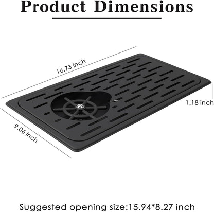 Pitcher Rinsers，Pitcher Washer, Espresso Washer And Spray, Drainage And Drip Tray, 304 Stainless Steel Bar Glass Washer Sink, Suitable For Home Kitchen, Hotel, Coffee Shop, Restaurant (Black)