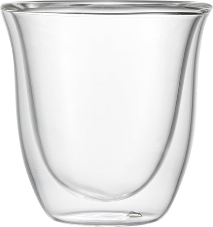 Restaurantware-Forma Professional 2.7 Ounce Double Wall Shot Glasses, 12 Insulated Espresso Cups - Dishwashable, Reusable, Clear Glass Coffee Cups, Freezable, For Hot Or Cold Beverages