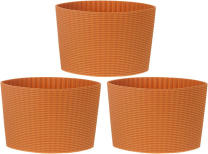 uxcell 3Pcs Coffee Cup Sleeve, Silicone Cup Sleeve Non-slip Glass Water Bottle Mug Sleeves Brown