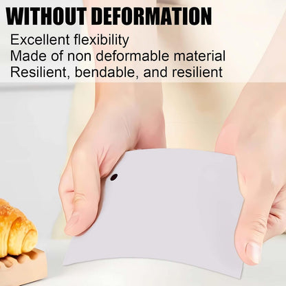 4 PCS Dough Scraper Bench Scraper, Plastic Bench Scraper for Dough Cutter for Bread Cake Dough Fondant Icing