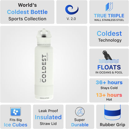 Coldest Insulated Water Bottle with Straw Lid - Stainless Steel Metal Insulated Bottle for Men & Women (Margarita, 40 oz)