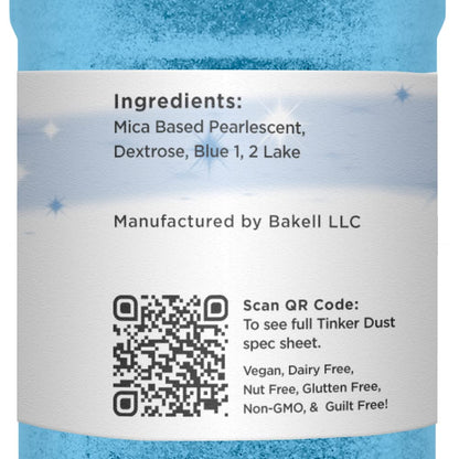 BAKELL Neon Blue Edible Glitter, 45 Grams | TINKER DUST Edible Glitter | KOSHER Certified | 100% Edible Glitter | Cakes, Cupcakes, Cake Pops, Drinks, Dessert Vegan Glitter & Dusts (45g Shaker, Neon Blue)
