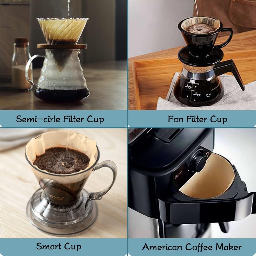 YQL #2 Cone Coffee Filter, 200 Count Coffee Filters 2 Cone Paper, Unbleached Disposable Coffee Filters Fit for Drip Coffee Maker