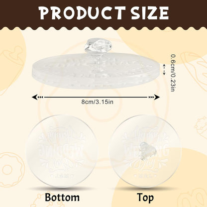 Personalized Wedding Cookie Stamp Custom Acrylic Cookie Embossing Mold with Handle for Baking Decoration