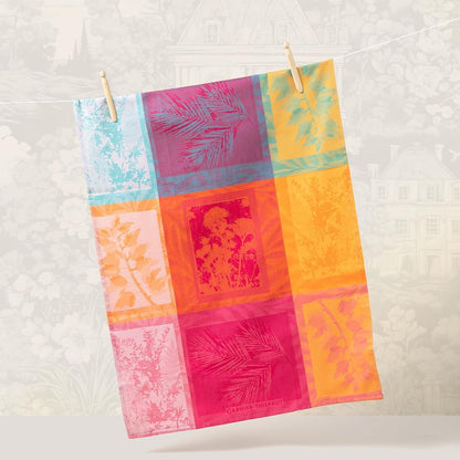 Garnier Thiebaut Mille Vegetaux Arc En Ciel (A Thousand Rainbow Plants) French Kitchen Towel 22"x30", Cotton, Jacquard