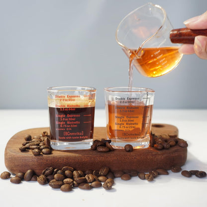 Espresso Shot Glass Liquid Heavy Sturdy Glass Shot Glasses Measuring cup Wine Glass 1 Pack 2oz/60ml By BCnmviku(Sturdy 1Pack)