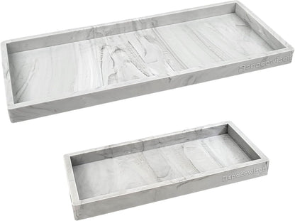 Countertop and Vanity Tray - 2 PC (11” and 7”) Shatterproof Silicone Kitchen and Bathroom Trays for Counter, Kitchen Soap Dispenser Tray, Vanity Trays for Bathroom, Perfume Key Tray