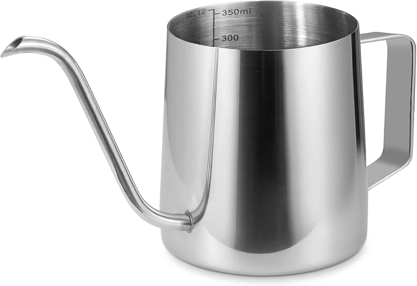 Milk Frothing Pitcher, 350ml/12oz Gooseneck Spout Coffee Tea Pot, Milk Frother Cup Stainless Steel, Milk Coffee Cappuccino Latte Art Barista Steam Pitchers Milk Jug Cup