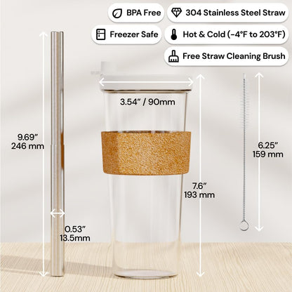 Dodoko Reusable 24 oz Boba Cup and Straw - White