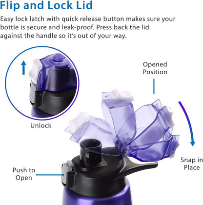 Cupture Action Bottle with Handle - Stainless Steel Vacuum-Insulated, 22 oz