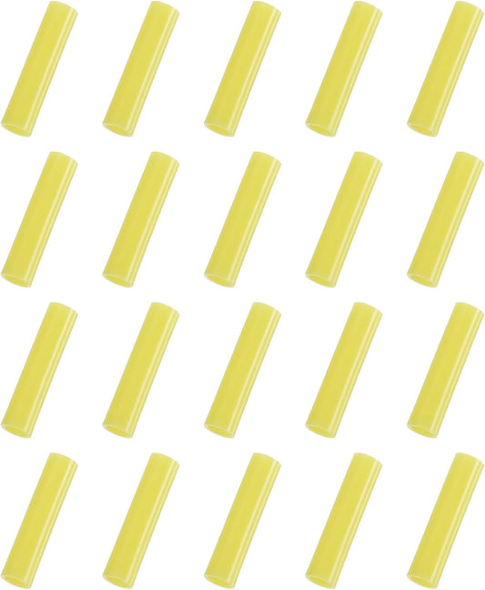 uxcell 20Pcs Silicone Straw Tips, Metal Straw Covers, Soft Reusable Straws Tips Fit for 6mm/0.24" OD Stainless Steel Straws (Yellow)