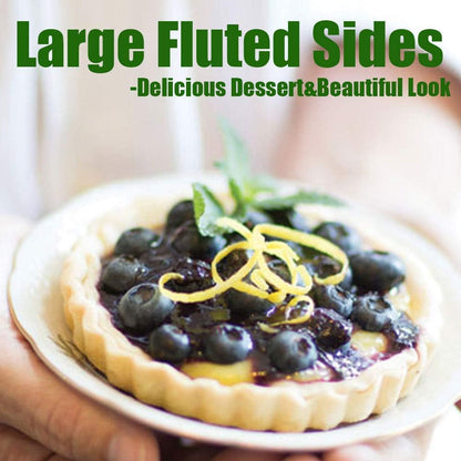 DATANYA 6 Pack 5 Inch Mini Tart Pans with Removable Bottom Round Nonstick Quiche Pan, Heavy Duty Fluted Side Pie Tart Molds for Tartlets, Mousse Cakes, Dessert Baking