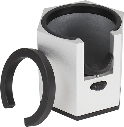 DIBTSA Espresso Tamping Station, Coffee Portafilter Holder, Aluminum Alloy Stand for Most 51mm, 53mm, 54mm, 58mm Coffee Portafilter (Hexagon,Silver)