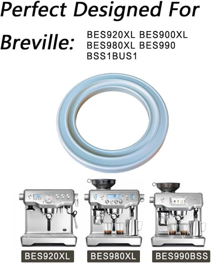2 PCS Silicone 58 mm Group Head Seal Gasket for Breville Espresso Machine BES920XL BES900XL BES980XL BES990, Steam Ring Replacement for Sage,White
