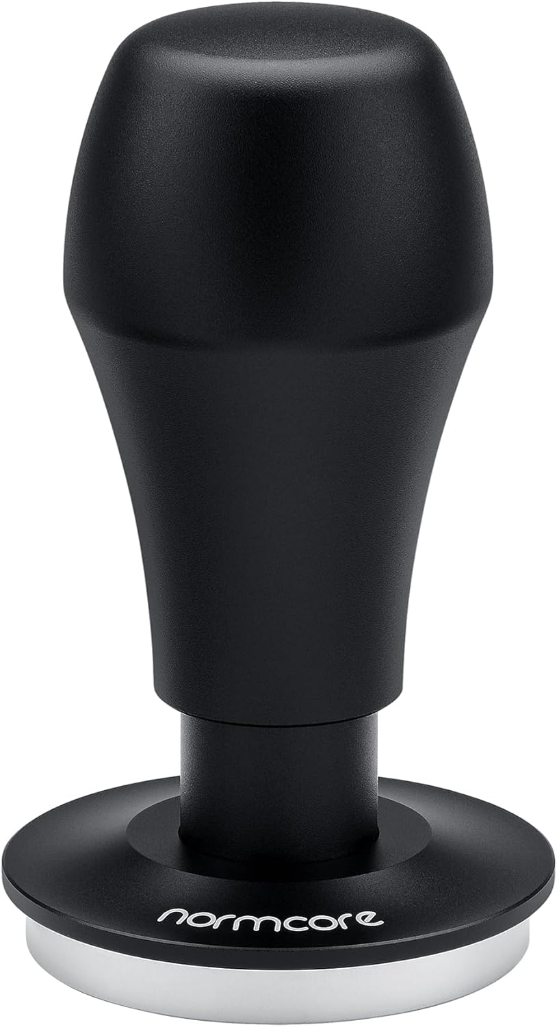 Normcore 49.7mm Coffee Tamper V4.1, Spring-loaded Tamper with Click Feedback For La Pavoni Pre-Millennium, ROK Espresso Maker, Black