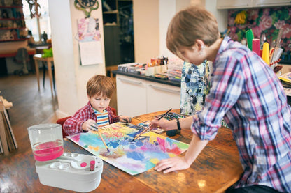 2025 Upgraded Paint Brush Cleaner Tool Brush Rinser, Watercolor/Oil-Based Paintbrush Cleaners, Painting Station Flush My Brush, Gift for Artist Kids Adults and Girls, Pre-Assembled(Pink)