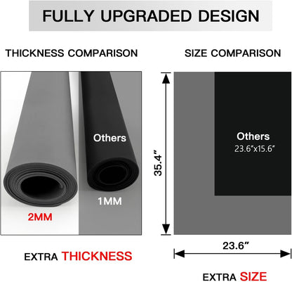 Silicone Mats for Kitchen Counter, 47.3"x23.6"x0.08" Largest Heat Resistant Mat Kitchen Island Waterproof 2MM Thick Countertop Protector Mat Nons-slip Extra Large Counter Mat (Semitransparent)