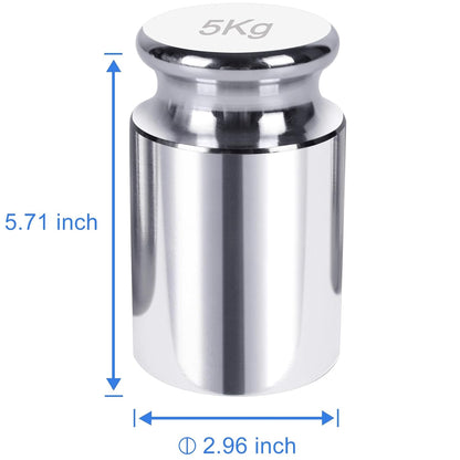 QP 5000g Calibration Weights, OIML Class M1 High Precision Gram Weights, Stainless Steel Scale Calibration Weight for Digital Scale, Balance Scale, Chrome Finish Scale Weights with Storage Case