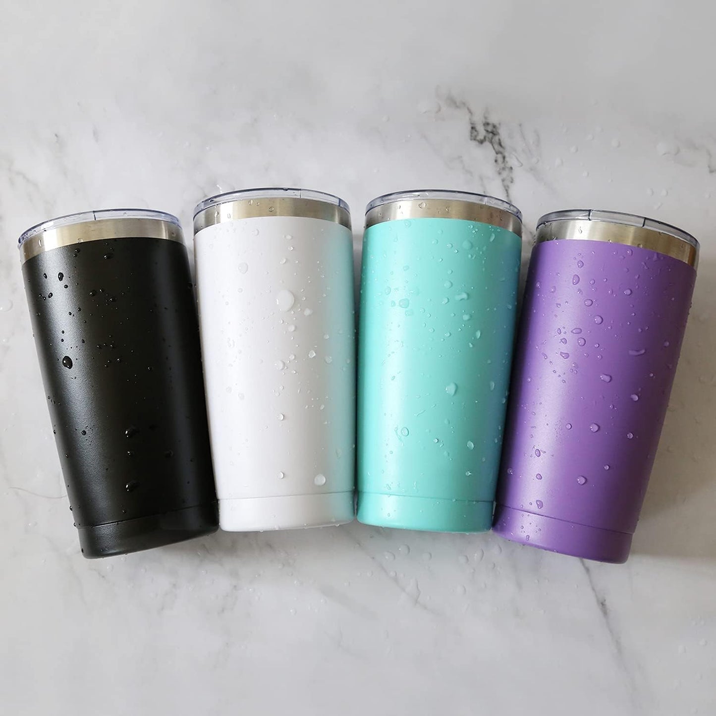 16 Pack 20oz Tumbler Vacuum Insulated Travel Mug with Lids, Stainless Steel Double Wall Bulk Cup for Home, Office, Outdoor Suitable for Vehicle Cup Holders (Navy)