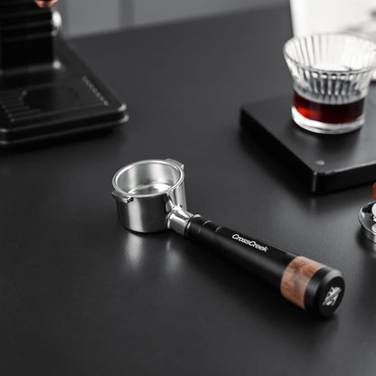 51mm Espresso Bottomless Portafilter with 2 Ear | Stainless Steel Basket and Black Aluminum Alloy Handle | Fits De’Longhi ECP3420 / EC155 / BCO430 / EC260 Espresso Machine | Accessories