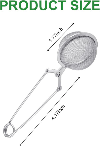 Snap Ball Tea Strainer, Voittozege 20 Pcs Premium Stainless Steel Tea Infuser with Handle Tea Infuser Filter with Tong Pincer Steeper Reusable for Loose Leaf Tea, Spices, Seasonings