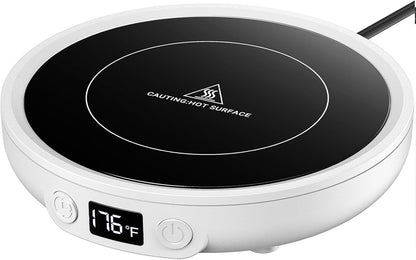 SWEETFULL Mug Warmer - Upgraded 36W Coffee Cup Warmer for Desk with 130℉-176℉ Digital Display, 2-12H Timer Auto Shut Off, Smart Electric Coffee Heating Plate, Ideal Gifts for Women Men - White