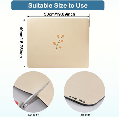 Cream Dish Drying Mat 16''x19'', Absorbent Anti Spill Bar Mat for Kitchen Counter, Fits Under Coffee Maker & Espresso Machine