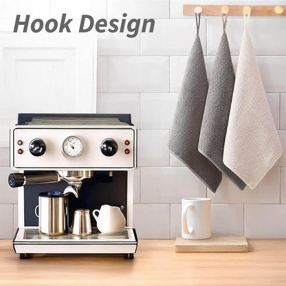 Barista Towel, Microfiber Coffee Cleaning Cloths, Espresso Machine Accessories, 12'x12', 6 Pack, Grey