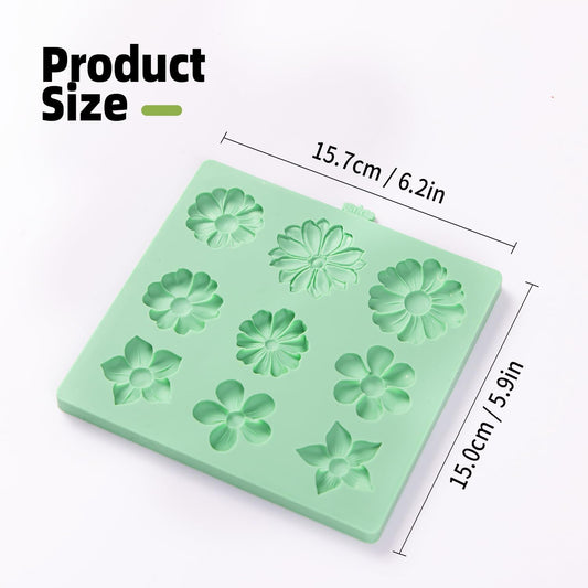 KALAIEN Flower Silicone Molds,Rose Flower Chocolate Mold Daisy Silicone Mold for Crafts,2 Pcs Rose Silicone Mold Fondant Molds for Cake Decorating