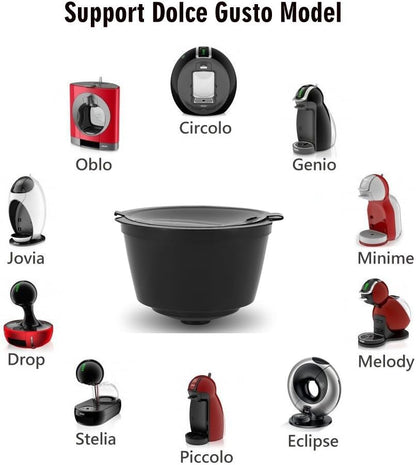 BRBHOM Colorful Dol*e Gu*to Refillable Capsules Pods,6 Refillable Coffee Capsule Reusable Coffee Filter Compatiable with Dol*e G*sto(6 Pcs colorful）
