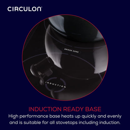 Circulon Enamel on Steel Whistling Teakettle/Teapot With Flip-Up Spout, 2 Quart - Black