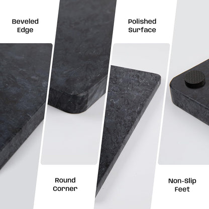 Black Marble Cutting Board, 12x16 Inch Marble Pastry Board With Non-Slip Feet For Cheese, Charcuterie, Dough, Chocolate, Dessert, Pack Of 1 Piece