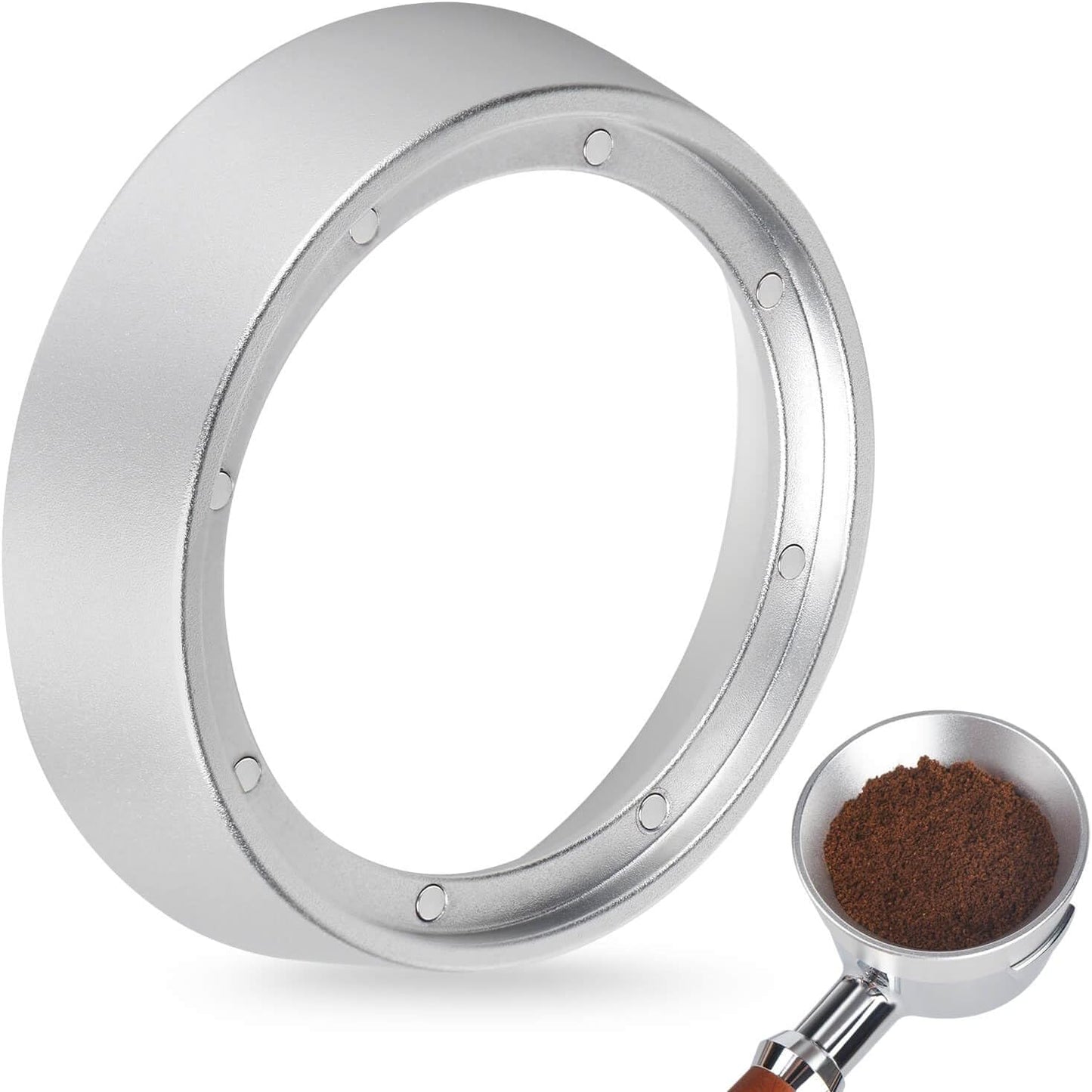58mm Portafilter Funnel with Magnetic, Lightweight Aluminum Espresso Funnel for 58mm Portafilter