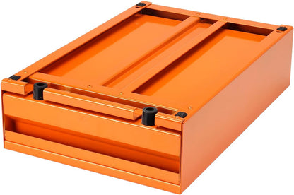 Large Size Espresso Coffee Knock Box Drawer, Stainless Steel Pull-Out Style Coffee Grounds Powder Container Bin for Cafes Restaurant Home Bar, 14.96 x 10.03 x 3.93 inch (Orange)