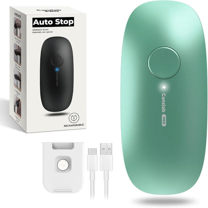 Ultrablade PRO Auto Stop Can Opener - Rechargeable Electric Can Opener for Kitchen for Seniors with Arthritis - One Touch Side Cut Opener, Smooth Edge, Handfree, Wall Mounted Small Size, Green
