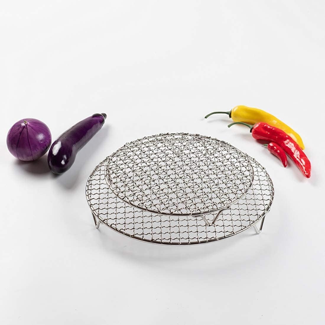 8.3" Round Cooling Rack Baking 304 Stainless Steel Versatile Steaming Grilling Fit Air Fryer,Cake Pan, Oven