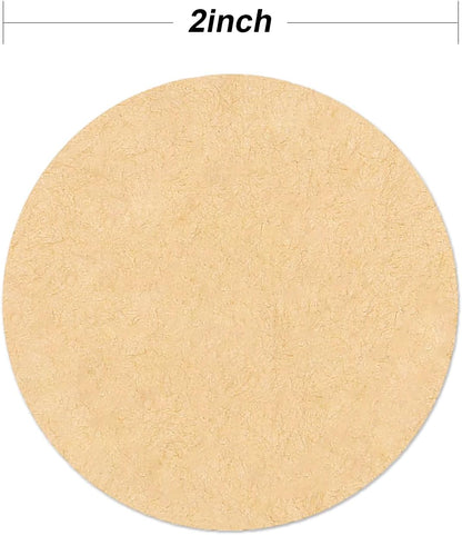 2 Inch Natural Brown Kraft Stickers (500 Per Roll), Round Blank Labels for Jars and Lid, Permanent Adhesive Kraft Stickers, Mason Jar Bottle Canning Labels