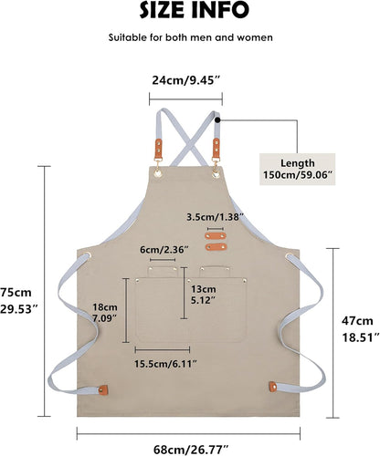Lisianthus 2 Pack Adjustable Bib Aprons for Women with Pockets, Men's Kitchen Cooking Apron