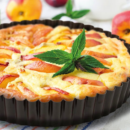 GOBEL - Non-Stick Round Fluted Tart Mold / Quiche Pan with Removable Bottom - 11"