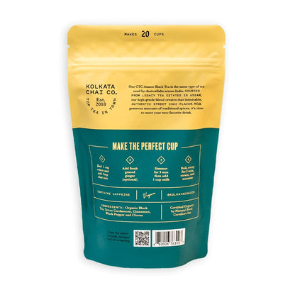 Kolkata Chai Signature Masala Chai & Rose Chai Combo Pack, Makes 40 cups, Premium loose leaf tea and spice blend, All Natural