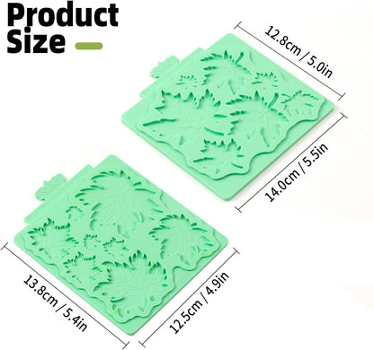 KALAIEN Leaf Molds Silicone,Leaves Chocolate Mold Fondant Molds Silicone for Clay Crafts Air Dry,3D Candy Gumpaste Moulds Set of 2 (Maple Leaf)