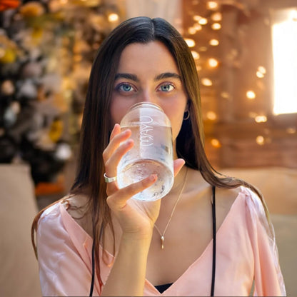 mayu Travel Water Bottle with Bamboo Lid - Borosilicate Glass Eco Friendly BPA Free | Adult and Kids Bottles with Cap - Leak Free Design - Non Toxic Reusable Hydration for Everyday Use | 0.5L, 17OZ