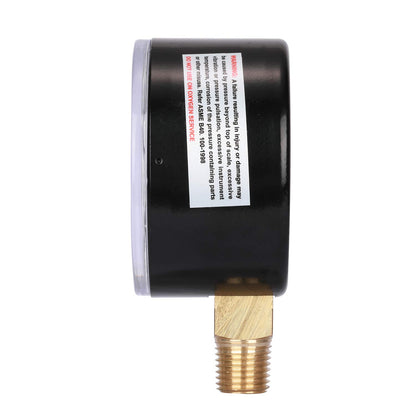 MEASUREMAN Diaphragm Type Capsule Low Pressure Gauge 3psi, 2-1/2" Dial, 1/4" NPT Lower Mount, Adjustable, 0-3Psi