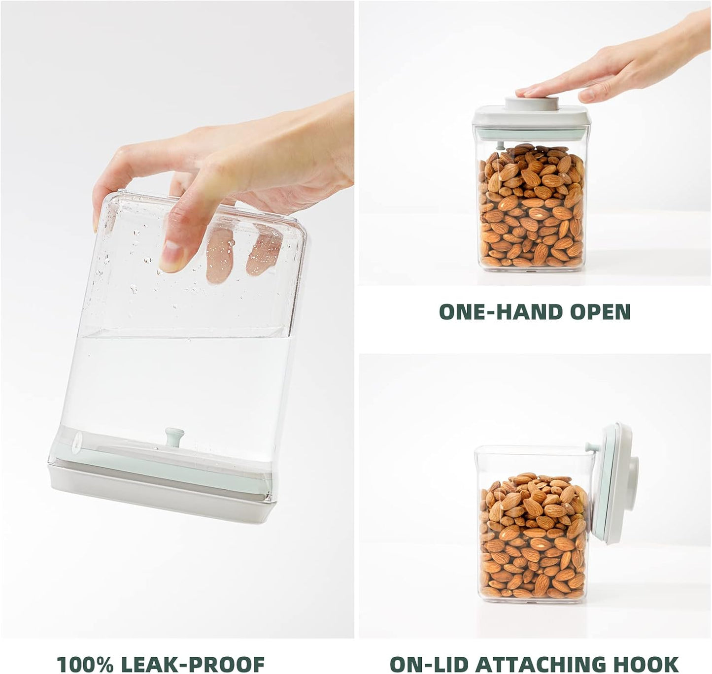 Pop Airtight Food Containers - Set of 2 Kitchen Storage Containers with Lids, Ideal for Cereal and Pantry Storage - Includes 1.5Qt and 0.5Qt Sizes