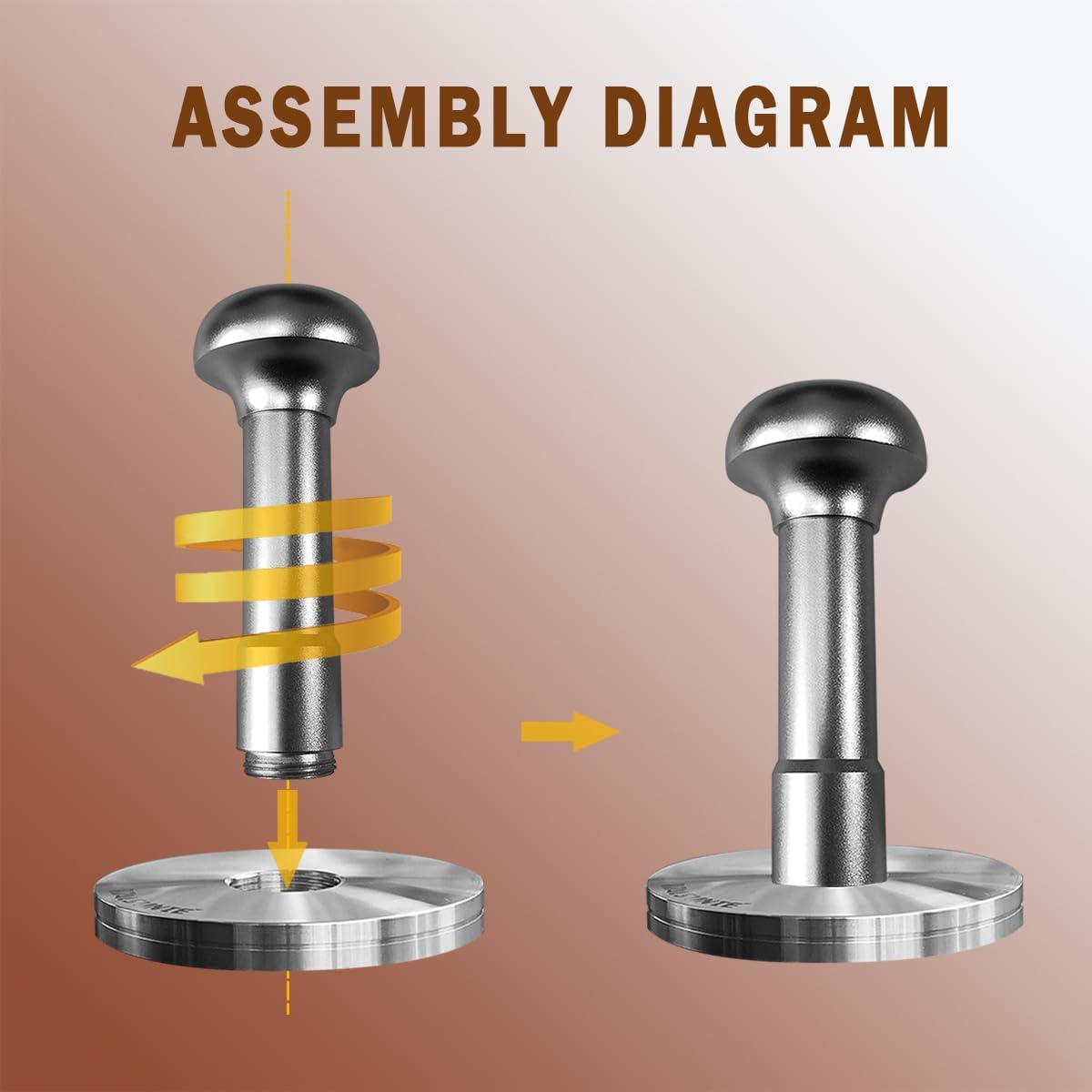 53.3mm Espresso Tamper - Premium Barista Coffee Tamper with Aluminum Handle and Stainless Steel Base, Compatible with Breville Barista Express 54mm Portafilter Basket (Silver)