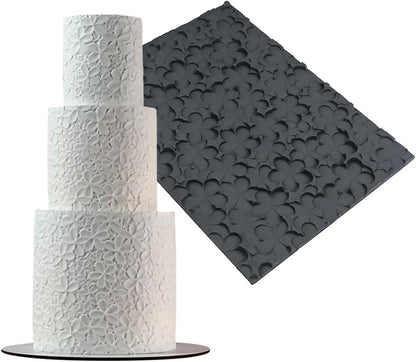 mostsom Silicone Lace Cake Mold Flower Impression Mat for Baking, Non-Stick Flexible Silicone Decorating Mat for Cakes, Cookies, Pastry, Chocolate, Fondant - Dishwasher Safe (E_ Flower)